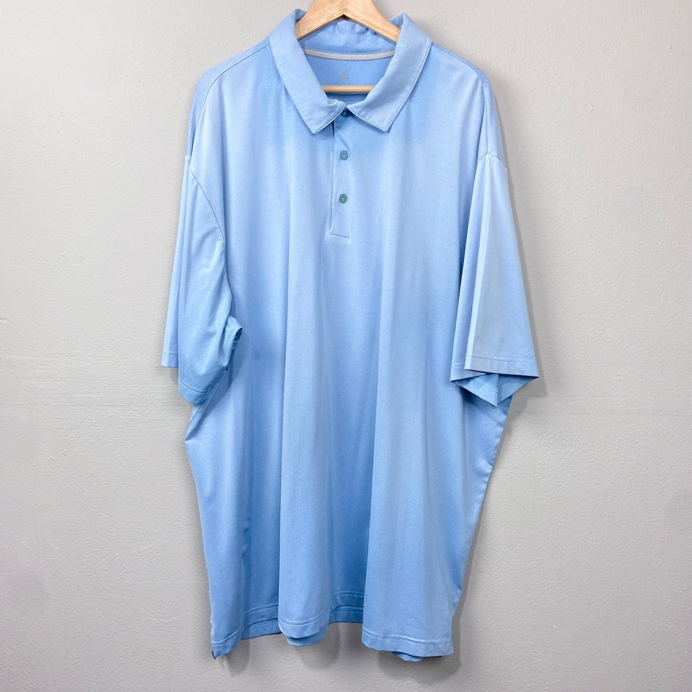 Adidas Golf Polo Shirt Size 3XLT Blue Performance Short Sleeve Athletic Training